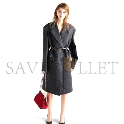 PRADA ENCHAÎNÉ MINI SUEDE BAG 1BC263 (22*18*11.5cm)